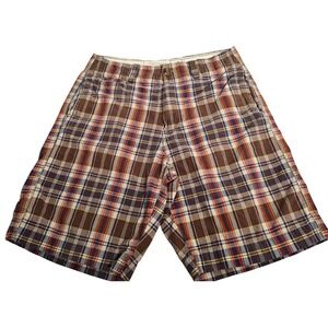 American Eagle Mens Plaid Shorts Size 30 Cotton Casual Flat Front Y2K Vntg. 657